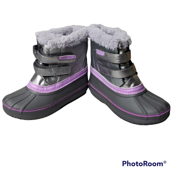 London Fog LFK Totty 13 Months Lavender Sparkle NWOT * Minor Flaw Snow Booties - Picture 5 of 14